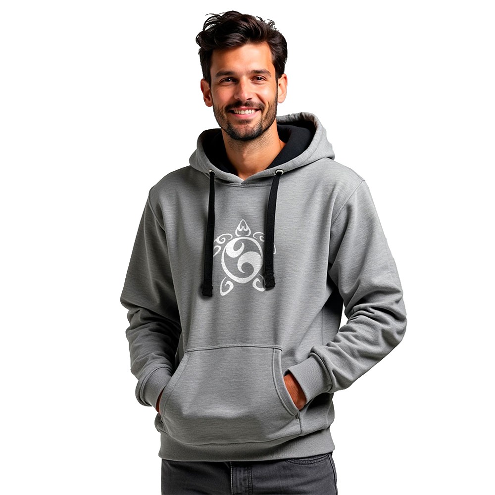 Bild von Kruskis Sea Turtle Tribal Two-colour Hoodie Grau L Mann
