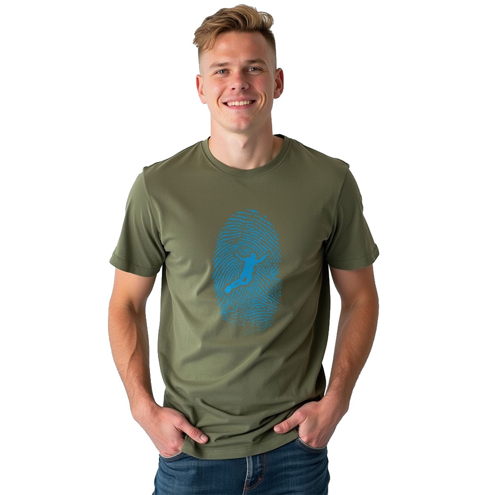 Bild von Kruskis Diver Fingerprint Short Sleeve T-shirt Grün 3XL Mann
