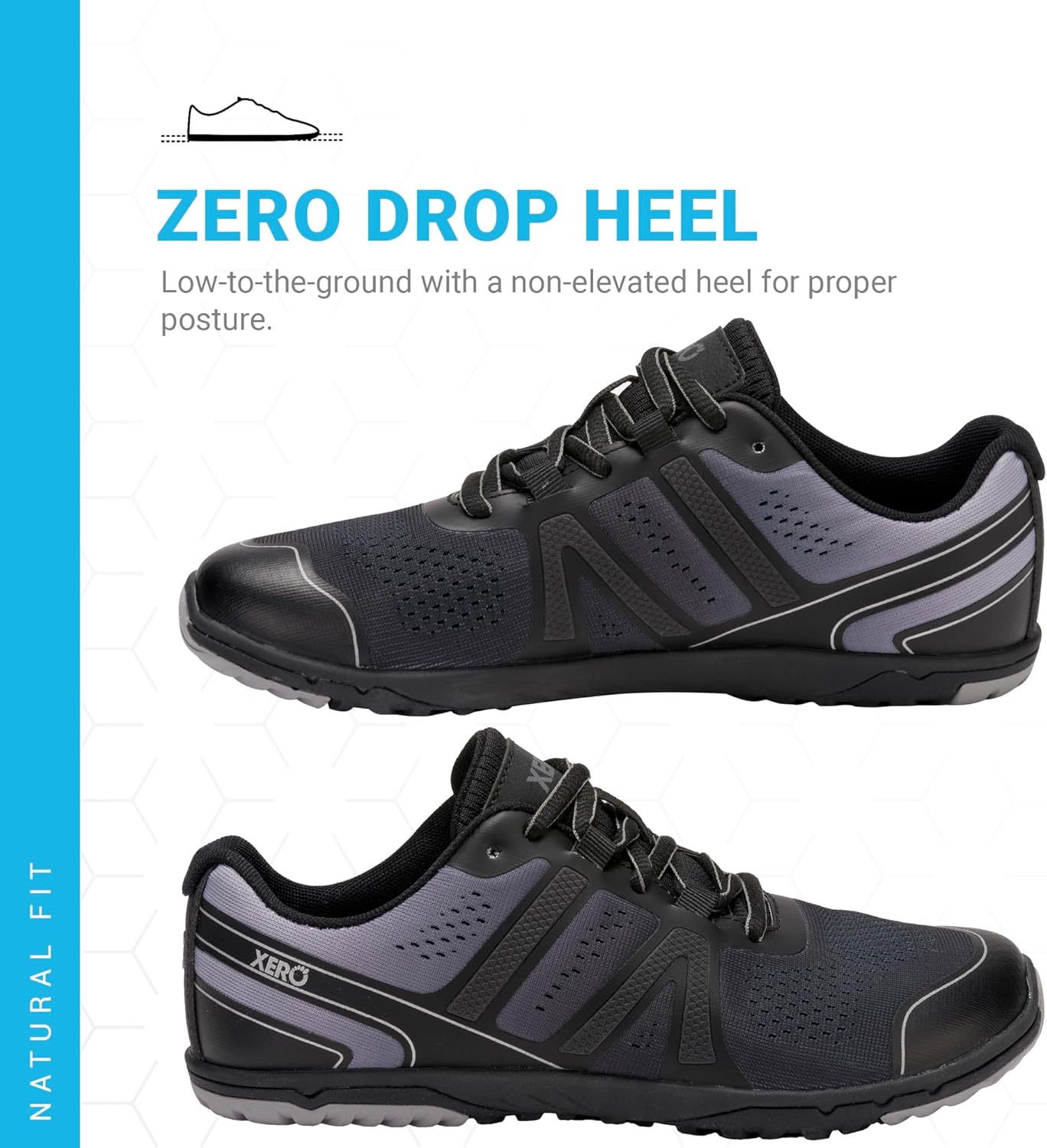 Bild von Xero Shoes Damen HFS II Laufschuhe - Barfußschuhe mit breiter Zehenbox, Nullabsatz Laufschuhe für Damen - Schwarz/Frostgrau, Größe 35,5 EU