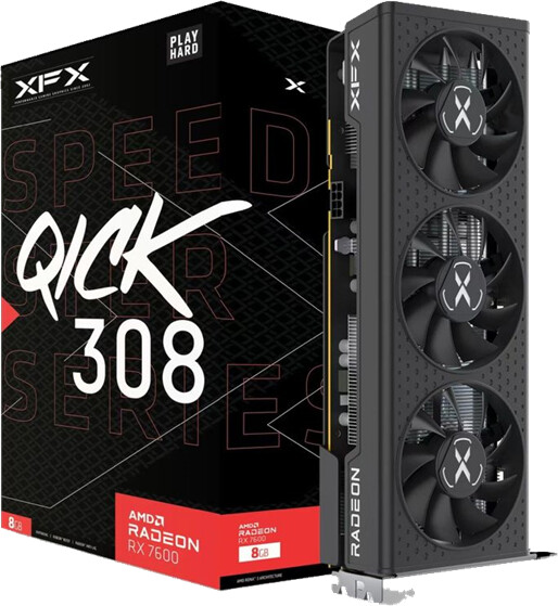 Bild von XFX Radeon RX 7600 Speedster QICK 308 Black - 8GB GDDR6 RAM - Grafikkarte