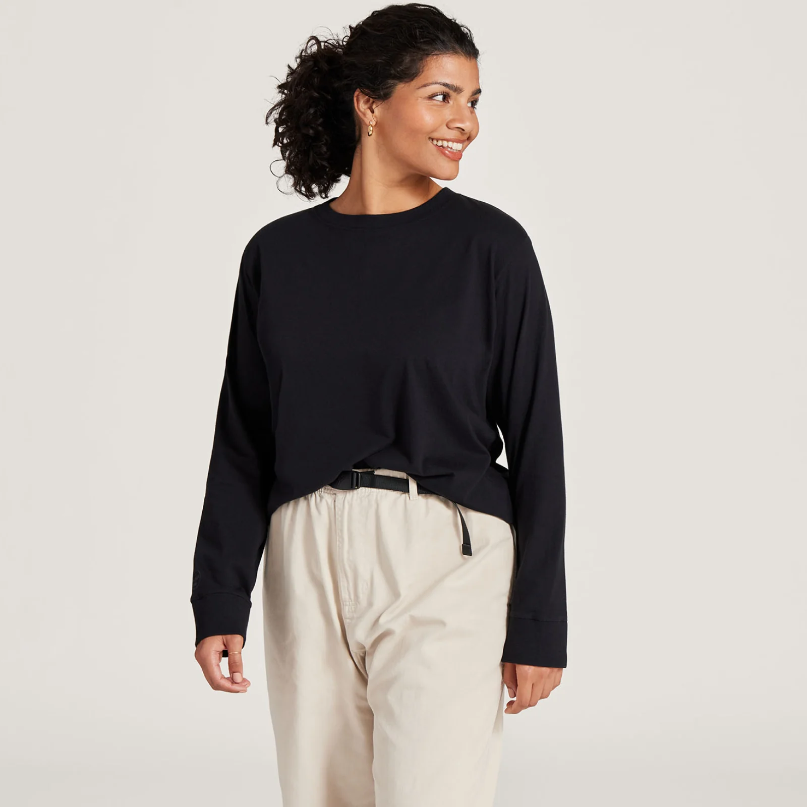 Bild von Allbirds Damen Allgood Organic Cotton Long Sleeve T-shirt, Schwarz, XS