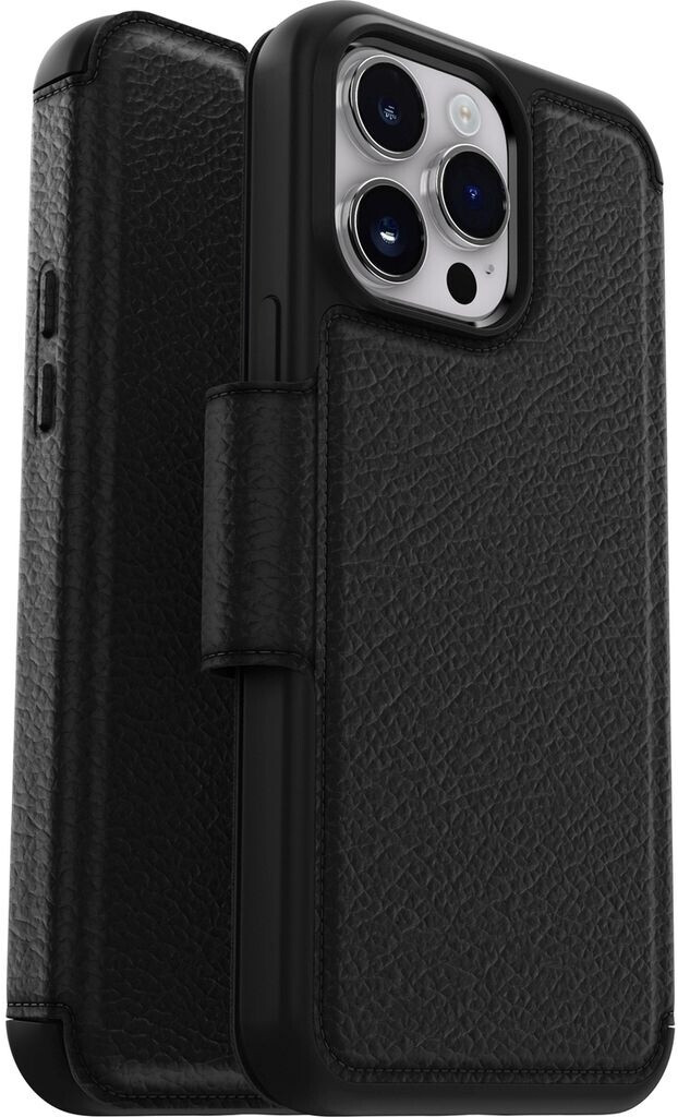 Bild von OtterBox Strada Hülle für iPhone 14 Pro Max, stoßfest, sturzsicher,Premium Lederfolio mit Zwei Kartenhaltern, 3X Schwarz