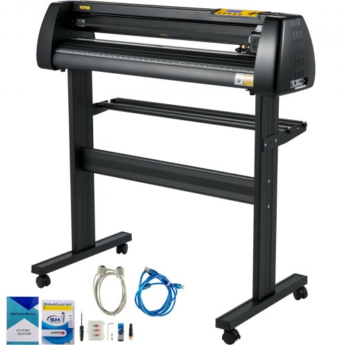 Bild von VEVOR Vinyl-Schneidemaschine, 870 mm Papierzufuhr-Schneideplotter-Paket, Vinyldrucker mit einstellbarer Kraft und Geschwindigkeit, Windows-kompatibles Schilderherstellungsset mit Signmaster-Software
