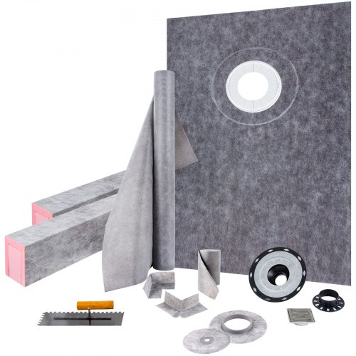Bild von VEVOR Badabdichtung Duschabdichtung Set 965,2x1524mm mit Offset Ablauf ABS
