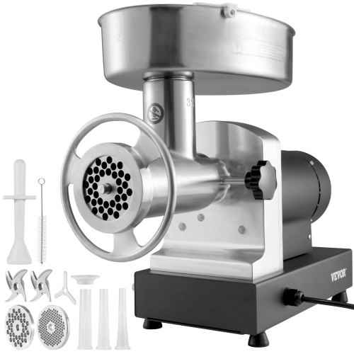 Bild von VEVOR Fleischwolf Elektrisch Edelstahl 1100W 450kg/Std. Wurstfüller Hackfleisch Maschine