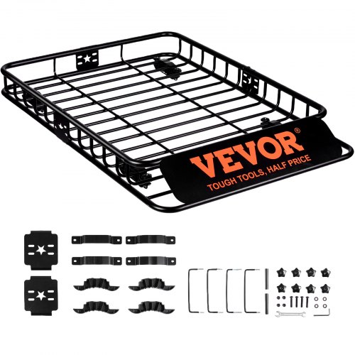 Bild von VEVOR Dachgepäckträger Korb Auto Dachkorb Universal 1175 x 915 x 114 mm, Dachgepäckträger Wanne 90 kg Tragfähigkeit Relingträger Fracht Gepäckablage Schwarz für Camping, Grillen, Autoreisen usw.