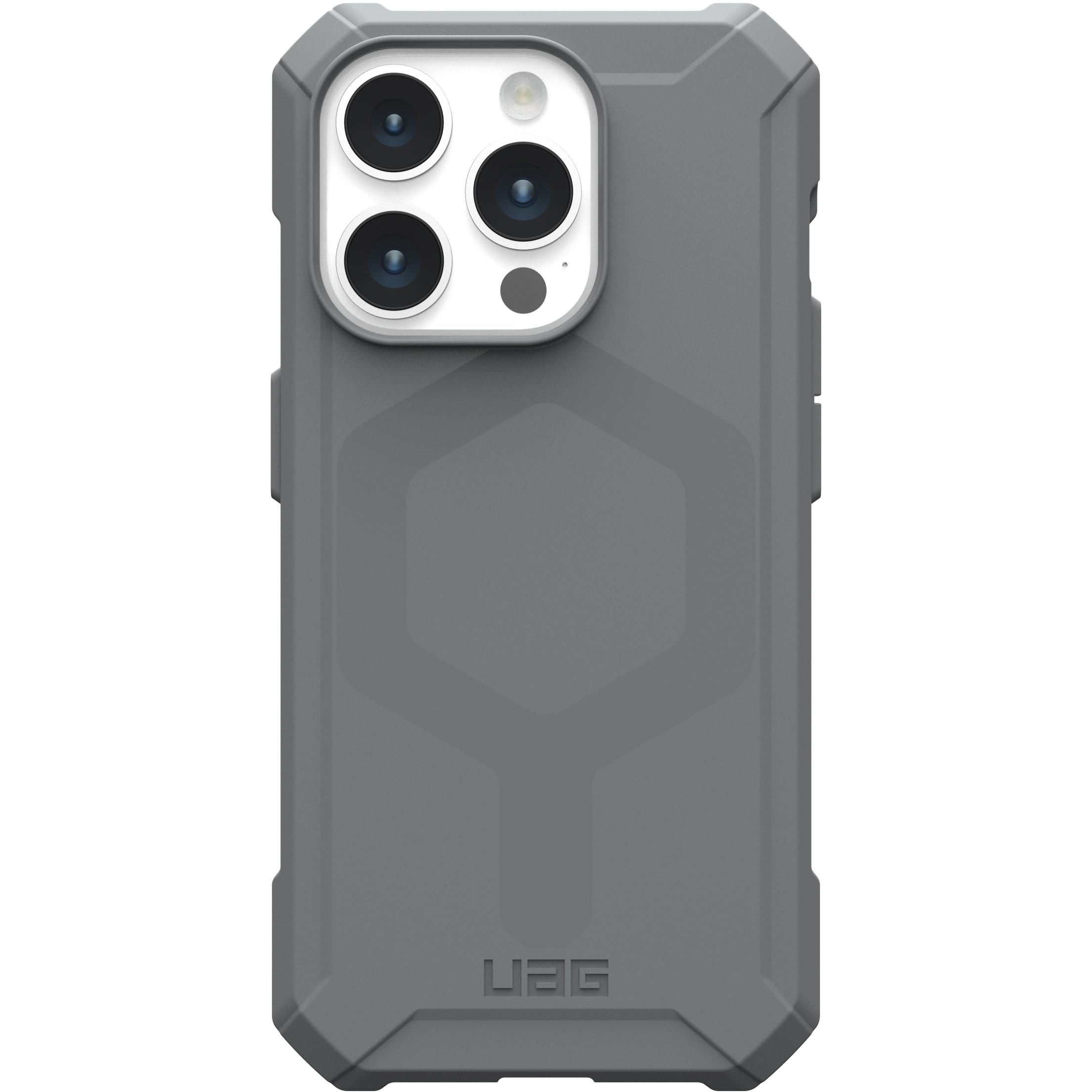 Bild von URBAN ARMOR GEAR Essential MS Case kompatibel mit Apple iPhone 15 Pro Hülle [50% recyceltes Material, Wireless Charging/Magnetisches Laden optimiert, 4,6m Fallschutz] Silber