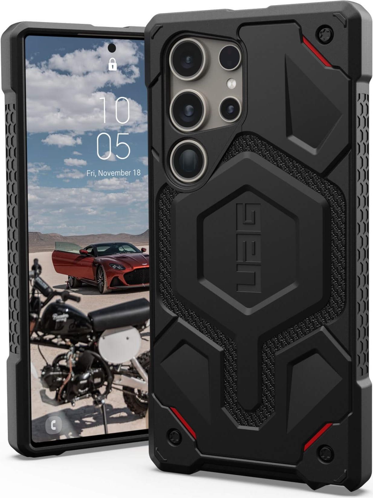Bild von Urban Armor Gear Monarch Pro Backcover Samsung Galaxy S24 Ultra Kevlar®, Schwarz MagSafe kompatibel