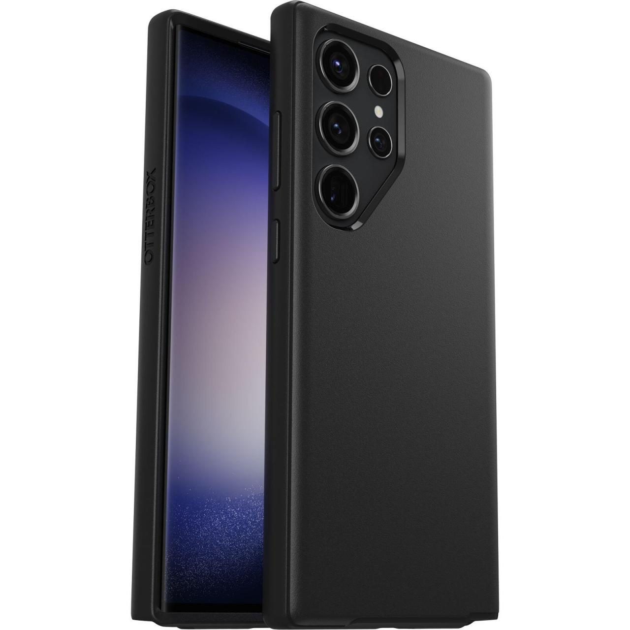 Bild von OtterBox Symmetry Hülle für Samsung Galaxy S23 Ultra, sturzsicher, schützende dünne Hülle, 3X getestet nach Militärstandard, antimikrobieller Schutz, Schwarz