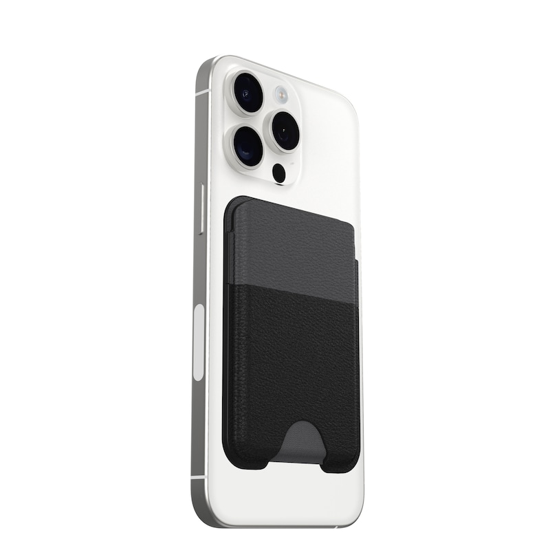 Bild von OtterBox Symmetry Series - Tasche für Kreditkarte - kompatibel mit MagSafe - Kaktusleder, Polyurethan - noir ash (black) (77-95596)