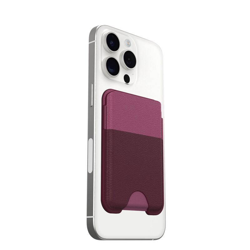Bild von OtterBox Symmetry Cactus Leather MagSafe Wallet iPhone 16/15/14/13/12 Maroon Bells - pink