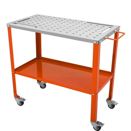 Bild von VEVOR Mobiler Schweißtisch 91,4 x 45,7 cm Schweißwerkbank 544 kg Tragfähigkeit Lochtisch 94 Löcher (1,6 cm) Werkbank Kohlenstoffstahl Arbeitstisch