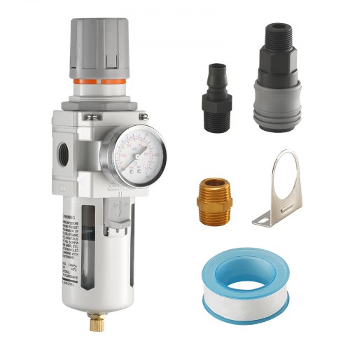 Bild von VEVOR Luftkompressor-Filterregler 1/2"NPT 5μm einstufiger halbautomatischer Ablass