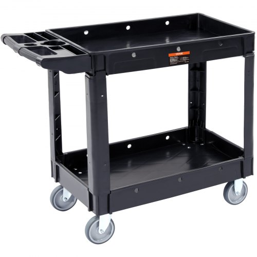 Bild von VEVOR Utility Service Cart Rollwagen 2 Regale 550LBS mit 360° drehbaren Rädern