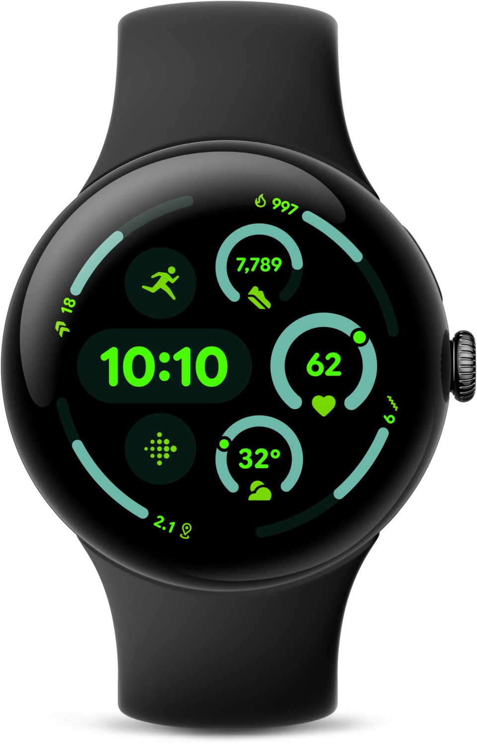 Bild von Google Google Pixel Watch 3 (41mm) WiFi Smartwatch obsidian Uhr. Smartwatch, Hochwertiges Actua-Display