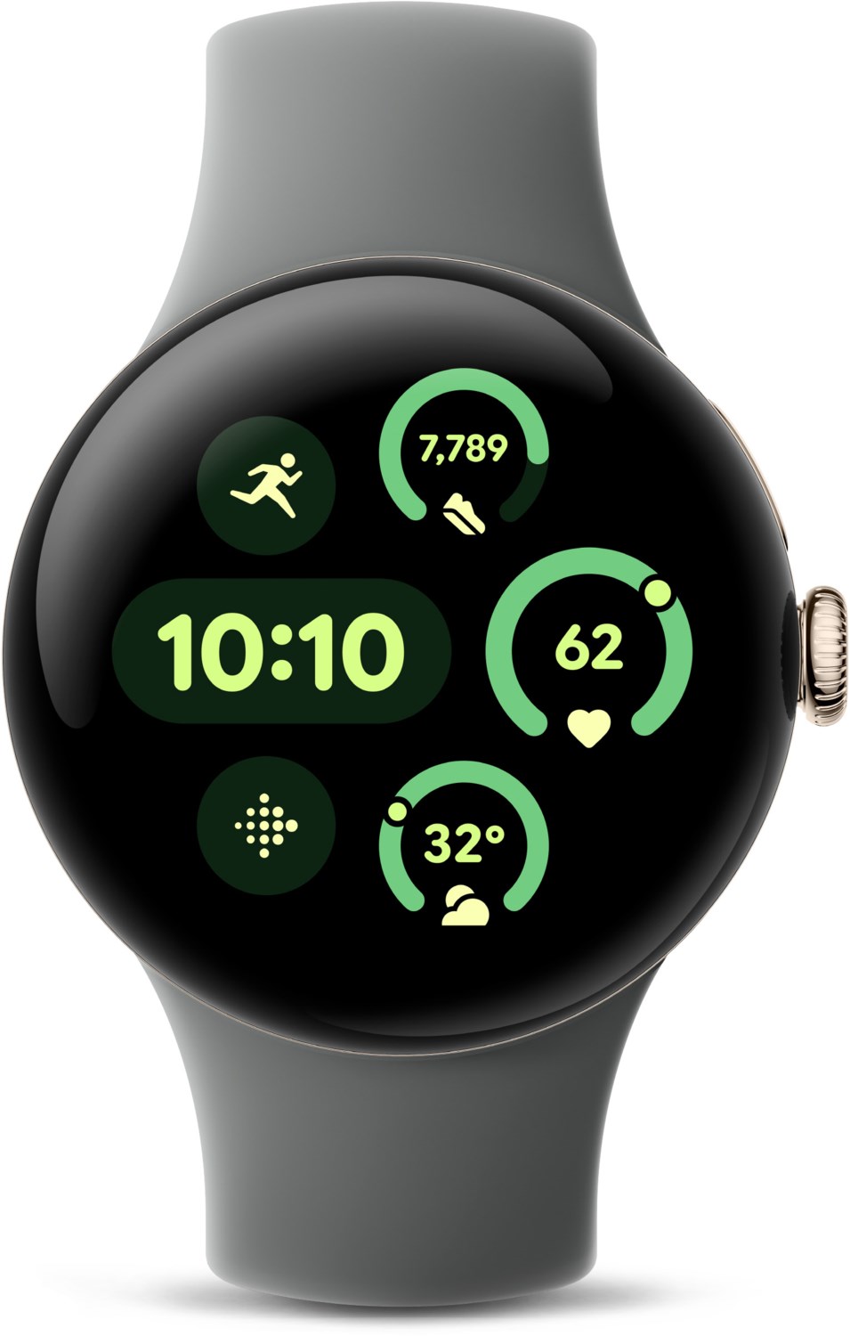 Bild von Pixel Watch 3, LTE, 41 mm, Aluminiumgehäuse Champagne Gold, Sportarmband Hazel Smartwatch