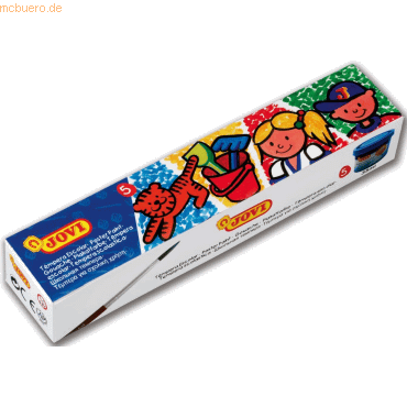 Bild von Jovi, Künstlerfarbe + Bastelfarbe, Plakatfarbe Tempera Schule VE=5 Dosen a 35ml + Pinsel (Gelb, Rosa, Weiss, Schwarz, Blau, 175 ml)