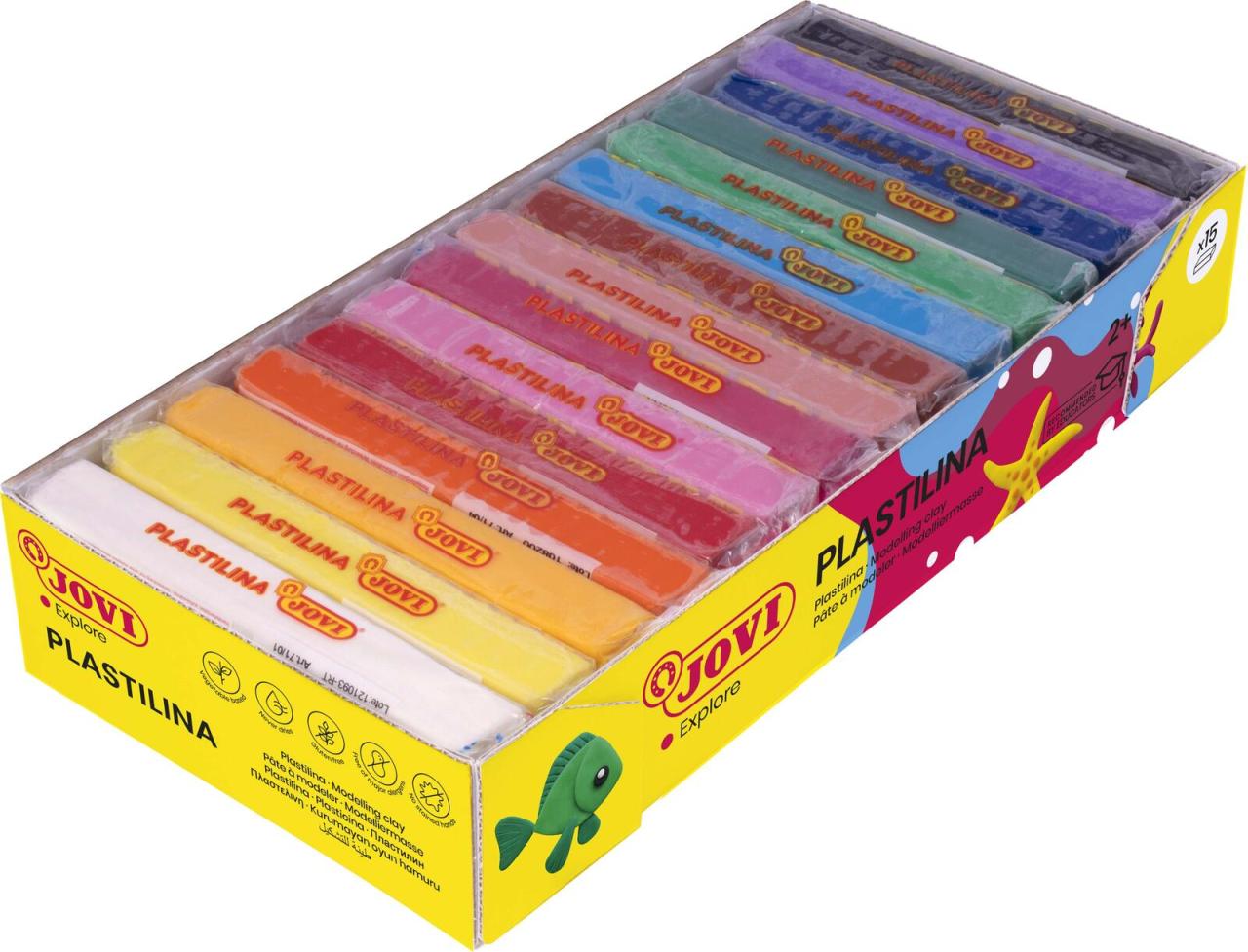 Bild von Jovi Plastilin, leicht formbare Modelliermasse für Kinder ab 2 Jahren, 15 Farben je 150g