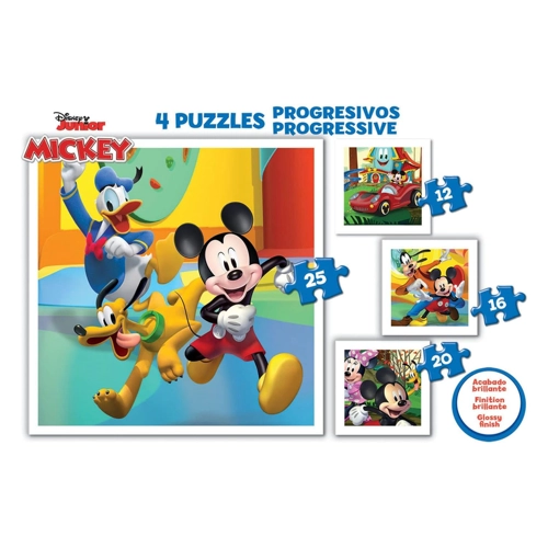Bild von Educa - Mickeys Freunde, 4in1 Puzzleset