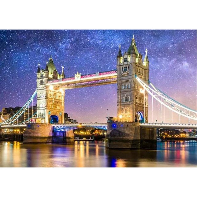Bild von Educa Puzzle, Puzzleteile, Puzzle Educa Tower Bridge Neon 1000 Stücke