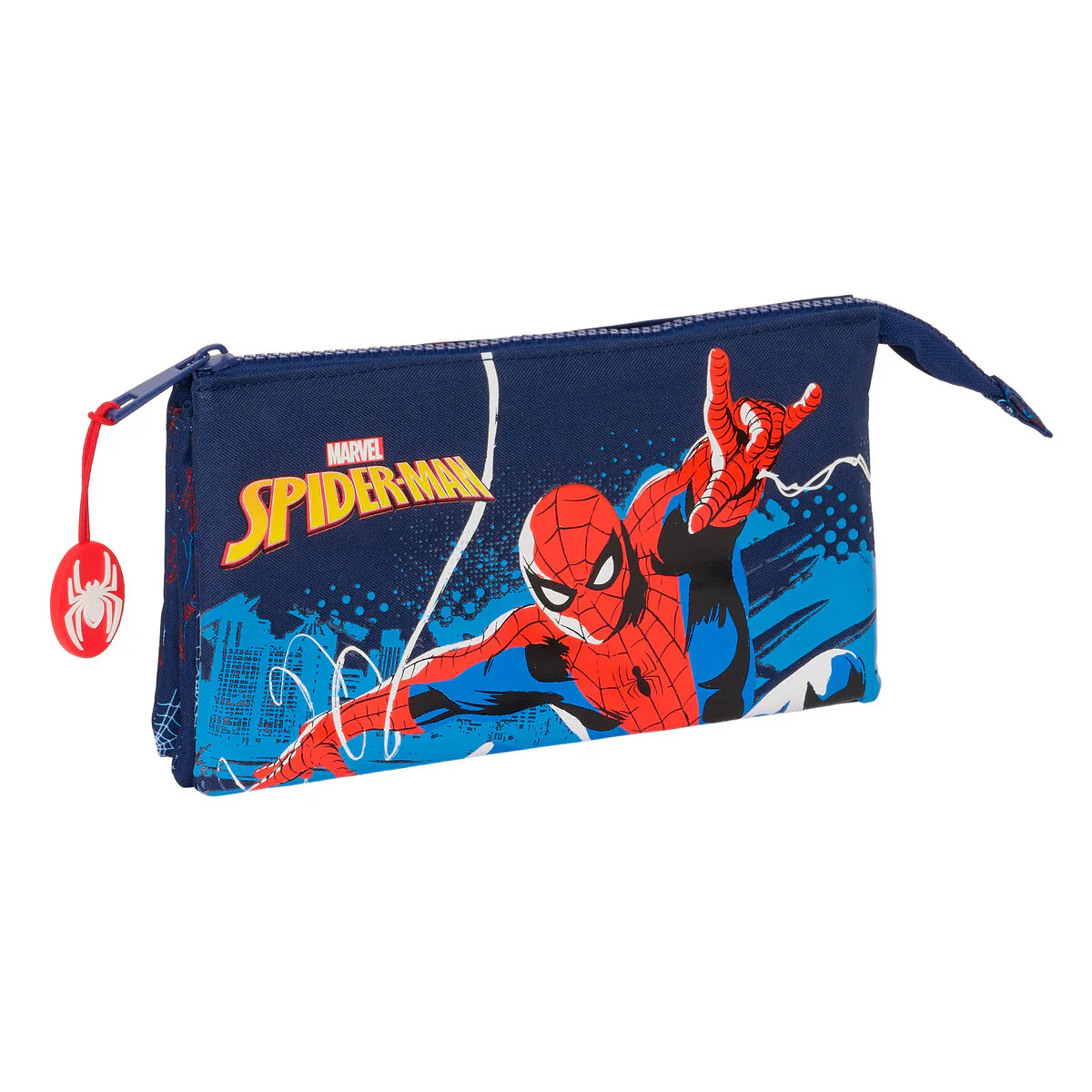 Bild von Zweifaches Mehrzweck-Etui Spider-Man Neon Marineblau 22 x 12 x 3 cm