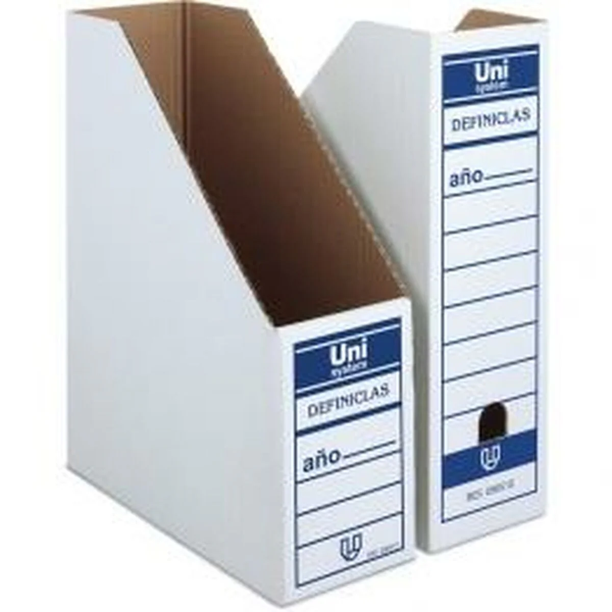 Bild von Zeitschriftenkorb Unipapel Weiß Pappe 12 Stücke 33,5 x 26 x 10 cm