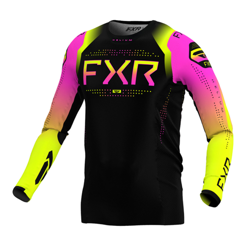 Bild von FXR Helium 2024 Motocross Jersey in Schwarz-Pink-Gelb für Männer