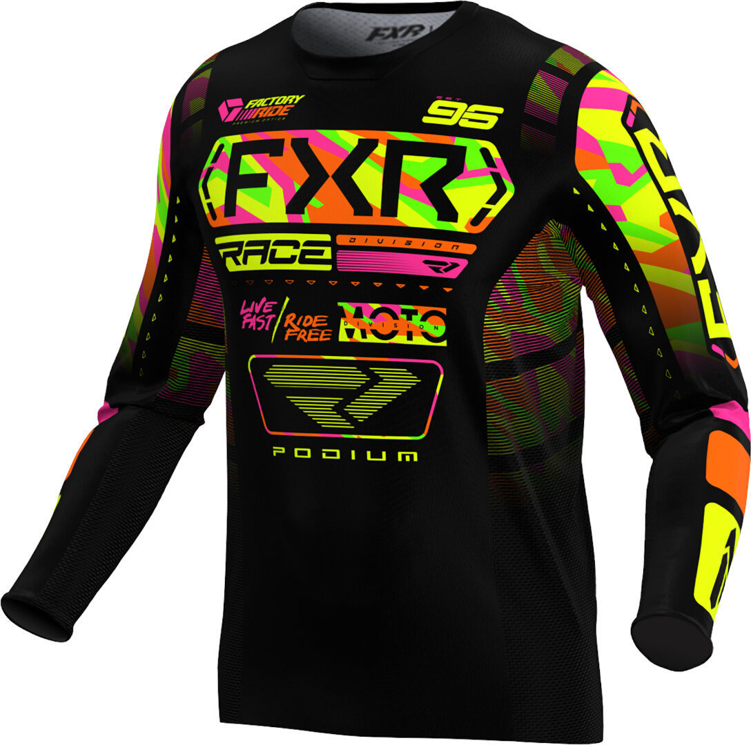 Bild von FXR Podium 2025 Motocross Jersey, schwarz-grün-gelb, Größe M für Männer