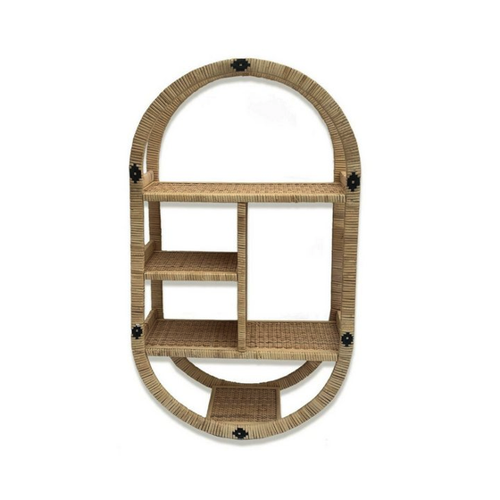 Bild von Versa Bücherregal im Rattan-Look für stilvolles Wohnen