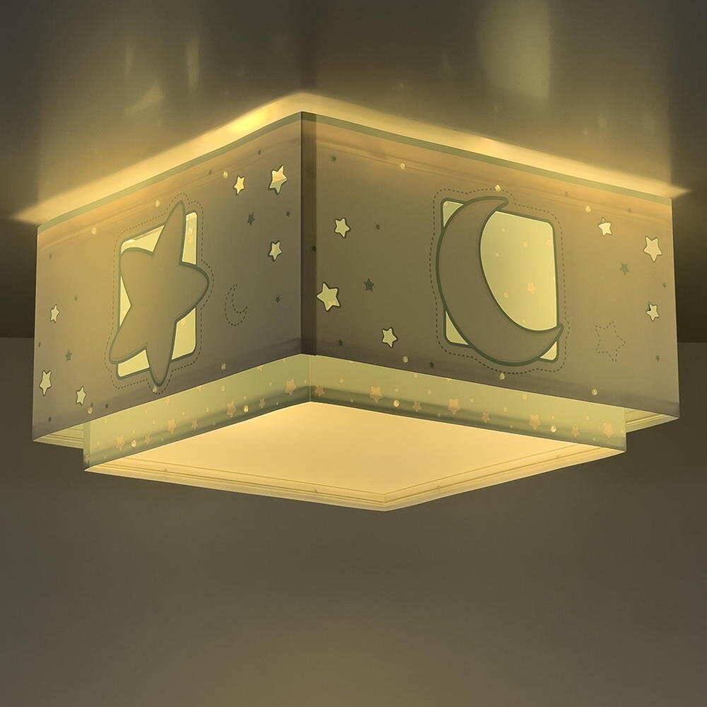 Bild von Kinderzimmer Deckenleuchte Moonlight Green in Mint und Weiß E27 2-flammig
