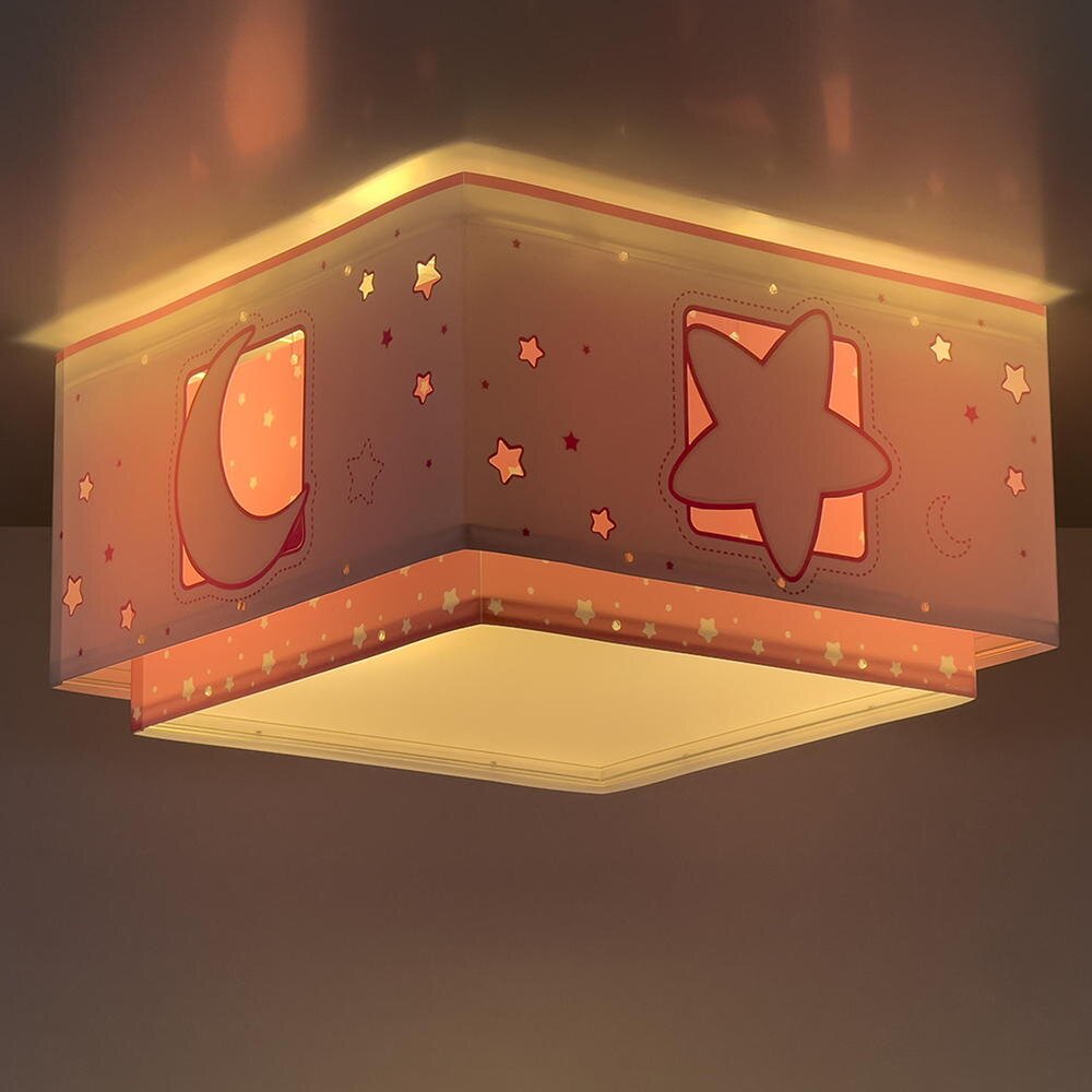 Bild von Dalber Deckenleuchte für Kinder Moonlight Mond und Sterne Rosa, Deckenlampe Kinderzimmer, 63236S, E27