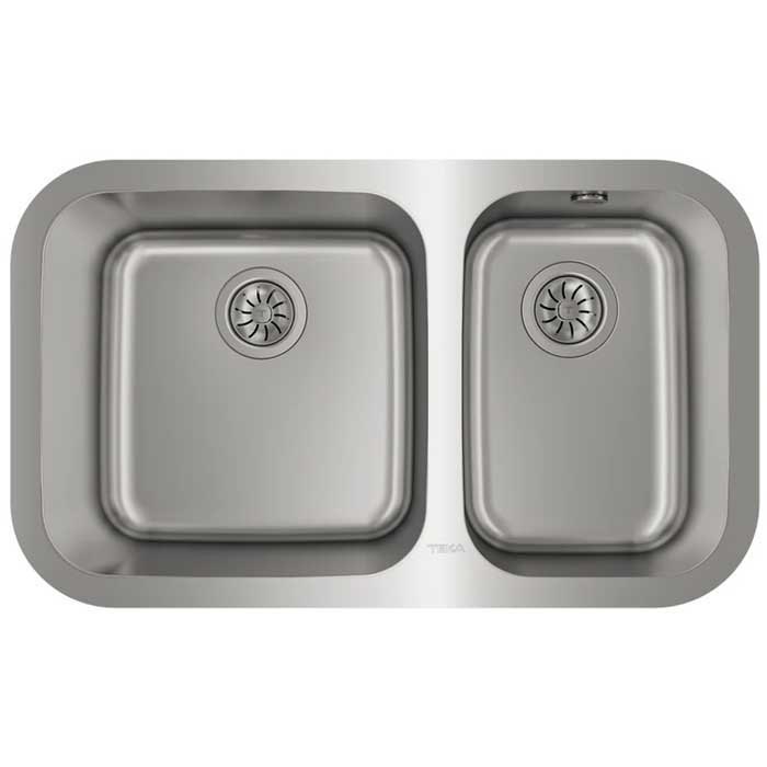 Bild von Teka Be 2c 785 Rectangular Double Bowl Silber