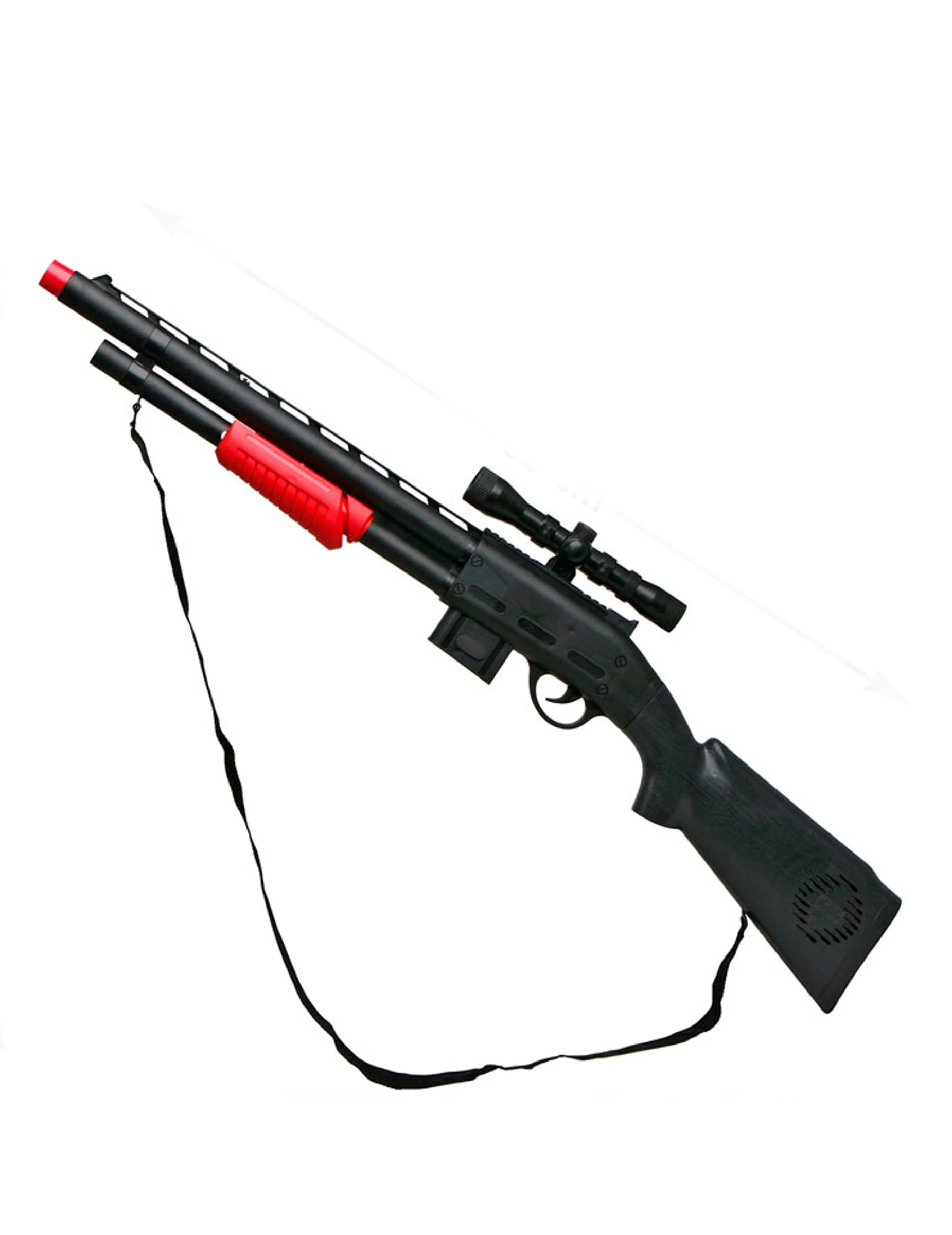 Bild von Spielzeug-Gewehr mit Zielfernrohr und Schultergurt schwarz 68cm