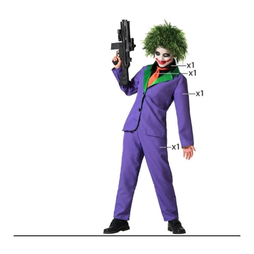 Bild von ATOSA Lila Clown Kostüm für Kinder und Erwachsene – Ideal für Halloween