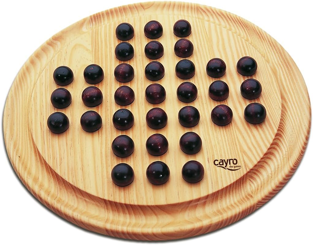 Bild von Cayro – Solitaire – ab 6 Jahren – mit Brett und Holzchips – lustiges Brettspiel – ideal für Kinder und Erwachsene – Logik und Strategie – 1 Spieler