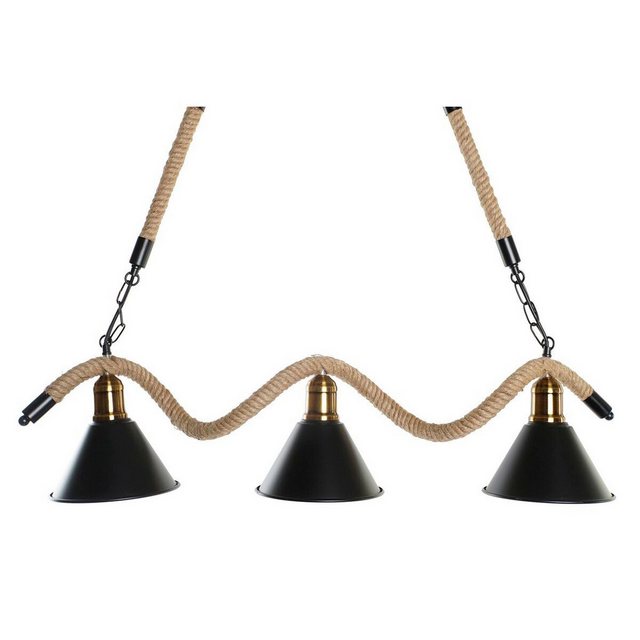 Bild von DKD Home Decor Hängeleuchte, Deckenlampe DKD Home Decor natürlich Schwarz Metall Schnur 50 W (85 x