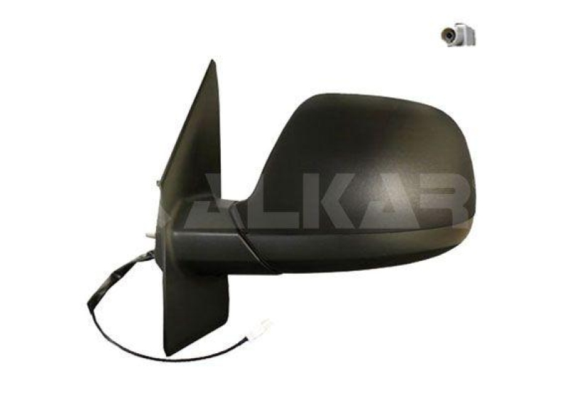Bild von Außenspiegel Alkar 9203928 links manuell mit Antenne, asphärisch für Linkslenker VOLKSWAGEN: Transporter 5 Kastenwagen, Transporter 5 Bus