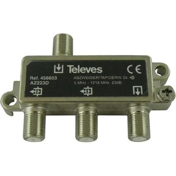 Bild von Televes AZ223D 2-fach Abzweiger 5-1218 MHz AD:23dB 456603 (Verteiler und Abzweiger), Antennenkabel