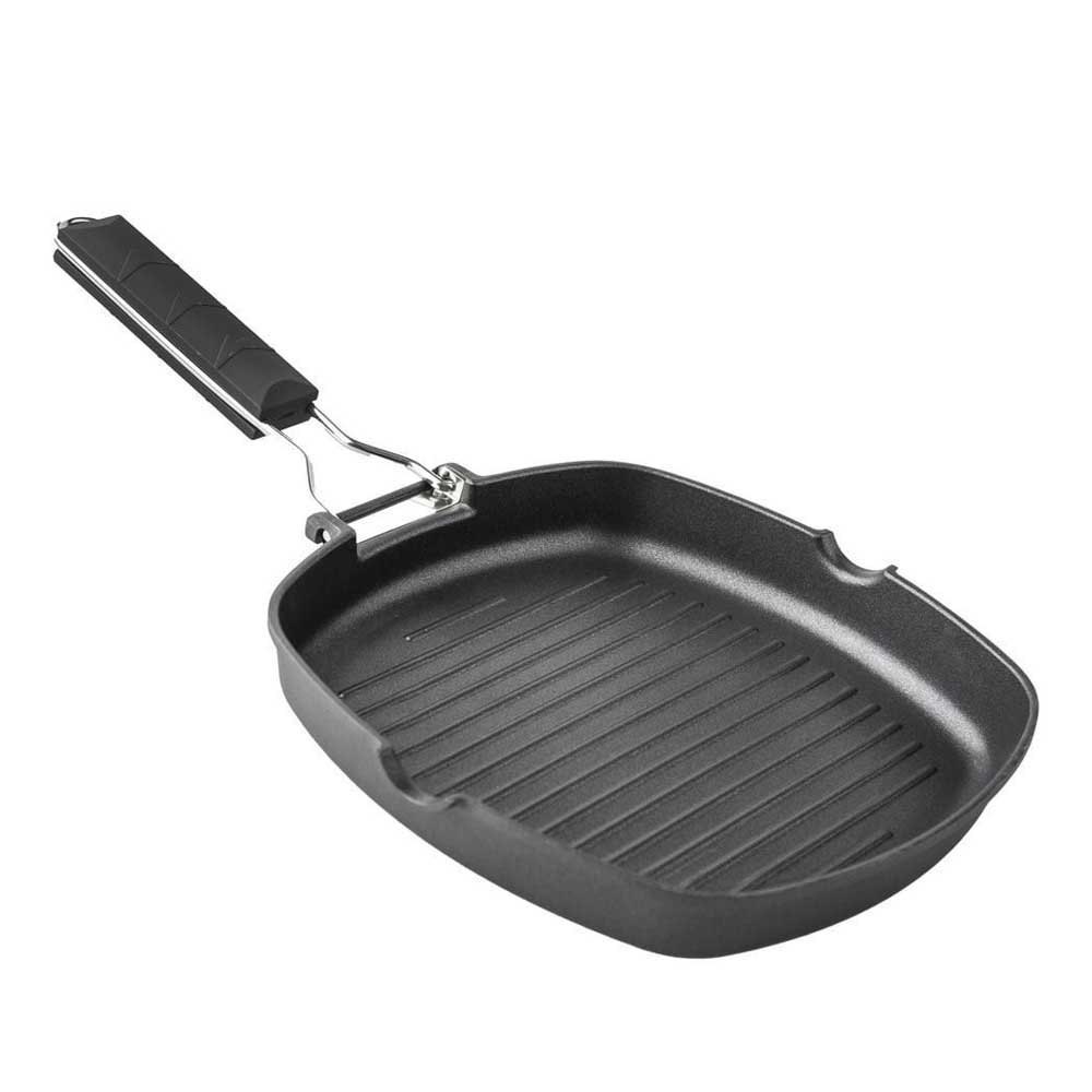 Bild von Supreme Grill Aus Aluminiumguss Mit Klappbarem Griff Mit Xylangestreifen 20 Cm