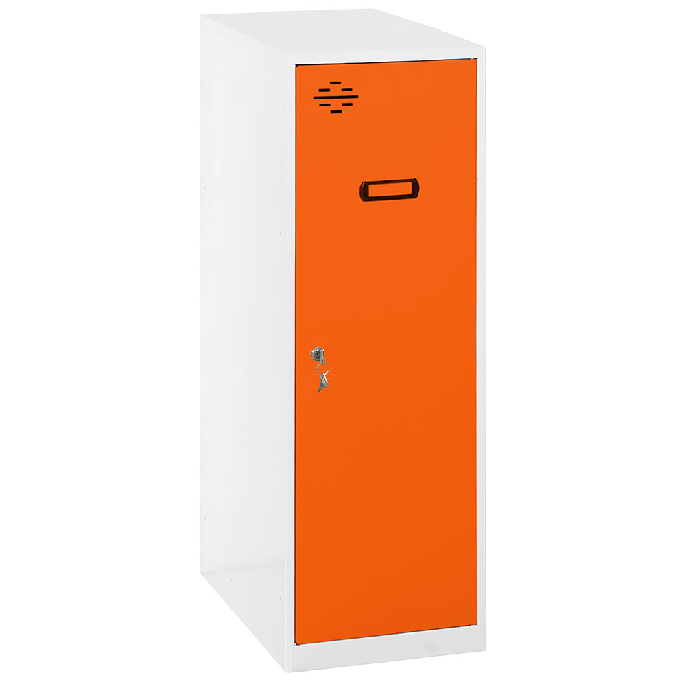 Bild von Simonrack Spind SIMONLOCKER DISM SINGLE weiß, orange 8425437116629, 1 Schließfach 30,0 x 50,0 x 91,5 cm