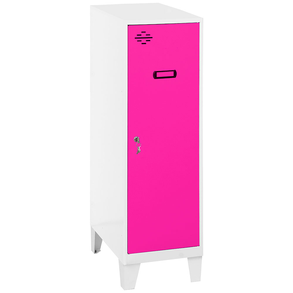 Bild von Simonrack Spind SIMONLOCKER DISM SINGLE weiß, pink 8425437120428, 1 Schließfach 30,0 x 50,0 x 101,5 cm