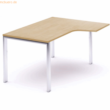 Bild von Rocada, Schreibtisch, Schreibtisch Total L-Form rechts BxTxH 180x120x73cm Gestell verchromt Platte Melamin buche