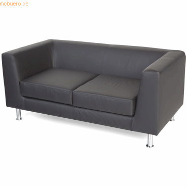 Bild von rocada Stuhl Wartezimmer-Sofa 2-Sitzer Kunstleder schwarz