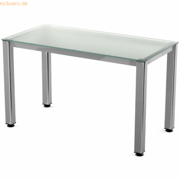 Bild von Rocada, Schreibtisch, Schreibtisch Executive BxTxH 120x60x73cm Gestell verchromt Platte Glas satiniert (120 x 60 x 73 cm)