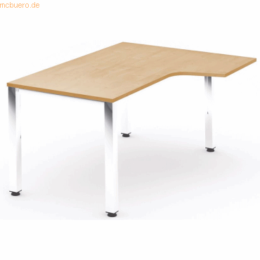 Bild von Rocada, Schreibtisch, Schreibtisch Executive L-Form rechts BxTxH 180x120x73cm Gestell verchromt Platte Melamin buche