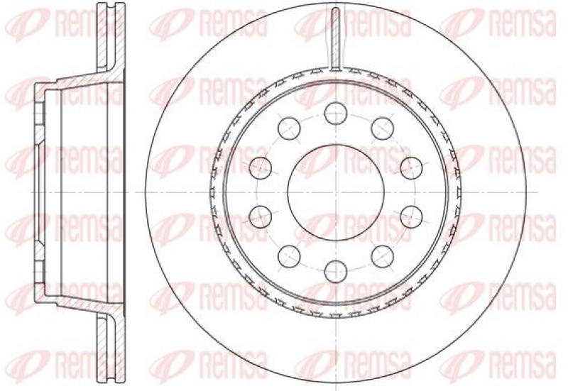 Bild von REMSA 6930.10 Bremsscheibe Bremsscheiben, Scheibenbremsen Hinterachse 268,6, 269 20 10 Belüftet AUDI: A6 C4 Saloon, V8, A6 C4 Avant