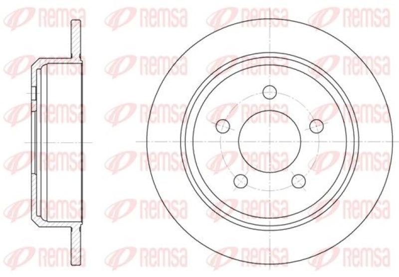 Bild von REMSA 6913.00 Bremsscheibe Bremsscheiben, Scheibenbremsen Hinterachse 283, 283 10,8 5 voll JEEP: GRAND CHEROKEE 2, Grand Cherokee I, Cherokee II