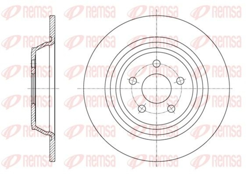 Bild von REMSA Bremsscheibe hinten rechts links voll Ø316mm 316mm für FORD USA 5310798 E1GC2A315CC 2019881 61604.00