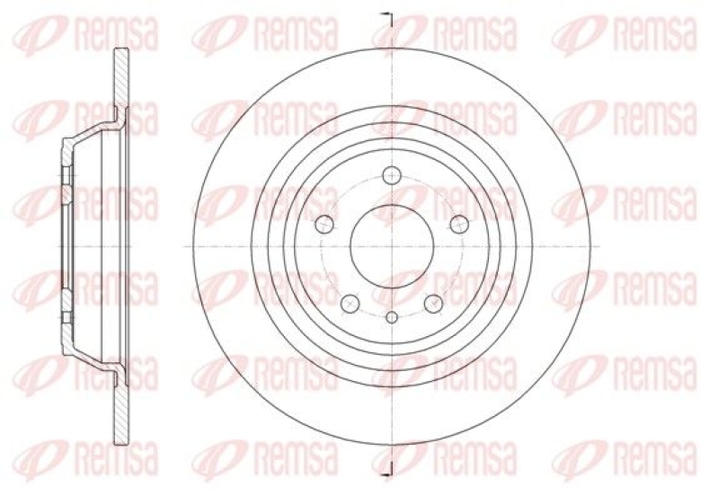 Bild von REMSA 61606.00 Bremsscheibe Bremsscheiben, Scheibenbremsen Hinterachse 302, 302 11 5 5+1 voll FORD: Mondeo 5 Limousine