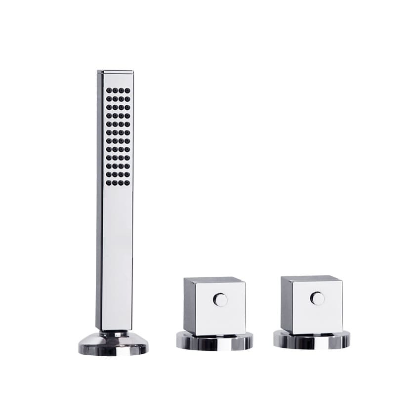 Bild von Ramon Soler Kuatro 3-Loch Thermostat Wannenrandarmatur mit Massagebrauseset 4733TSB MK